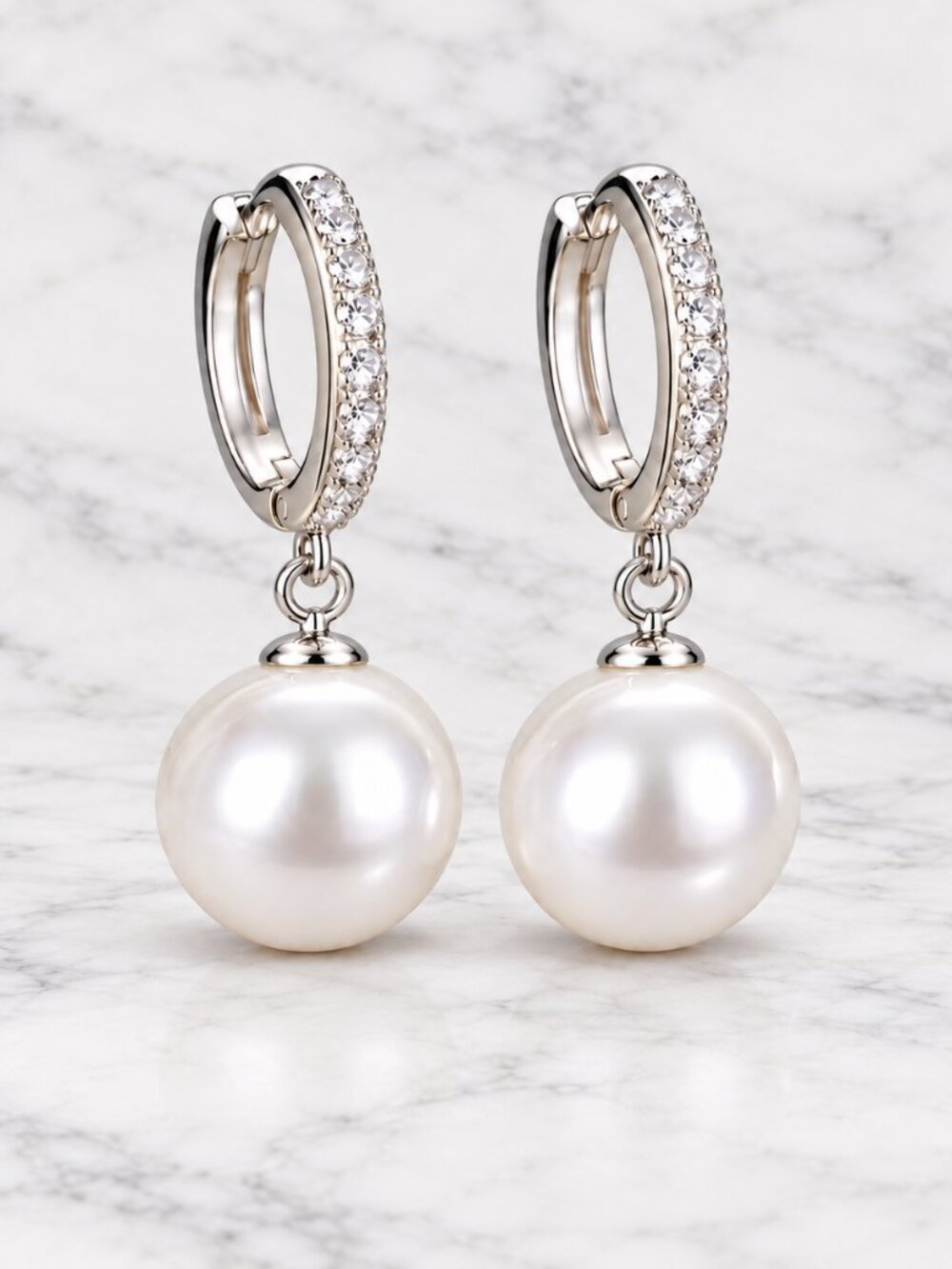 Women's Sterling Silver Pearl Earrings New
